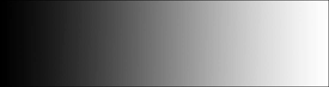 Comparison of a color gradient with visible banding stripes versus a smooth, continuous gradient
